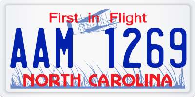 NC license plate AAM1269