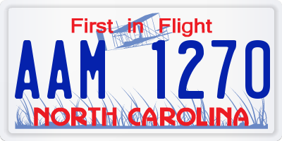 NC license plate AAM1270