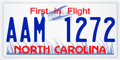 NC license plate AAM1272