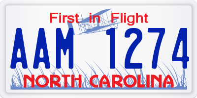 NC license plate AAM1274