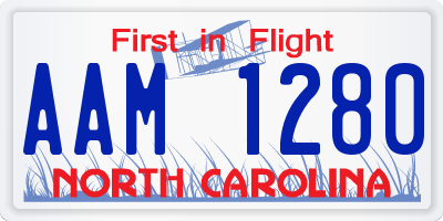 NC license plate AAM1280