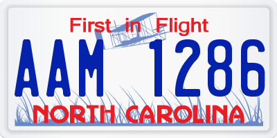 NC license plate AAM1286