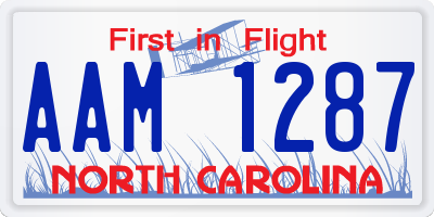 NC license plate AAM1287