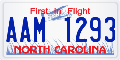 NC license plate AAM1293