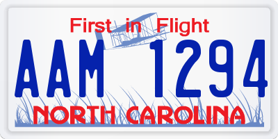 NC license plate AAM1294