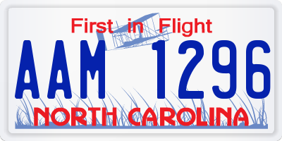 NC license plate AAM1296