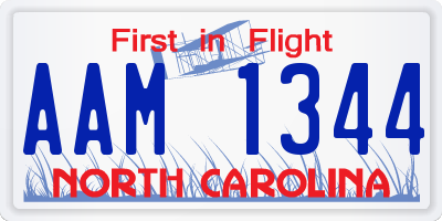 NC license plate AAM1344