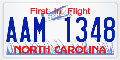 NC license plate AAM1348