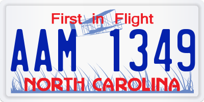 NC license plate AAM1349
