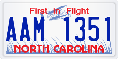 NC license plate AAM1351