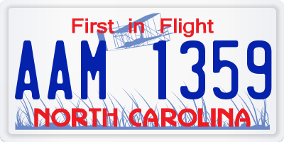 NC license plate AAM1359