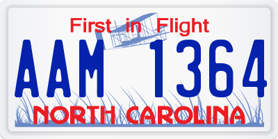 NC license plate AAM1364