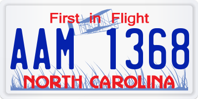 NC license plate AAM1368