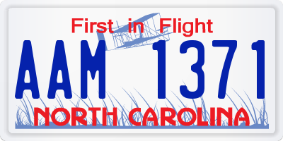 NC license plate AAM1371
