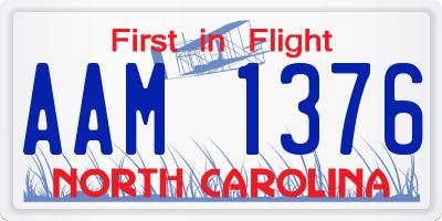 NC license plate AAM1376
