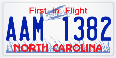 NC license plate AAM1382