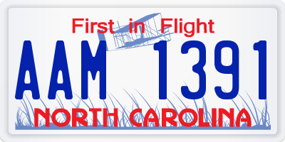 NC license plate AAM1391