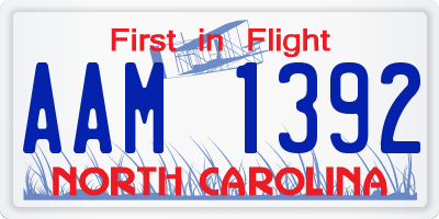 NC license plate AAM1392