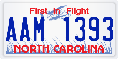 NC license plate AAM1393