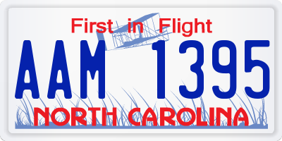 NC license plate AAM1395