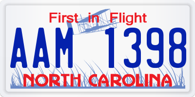 NC license plate AAM1398