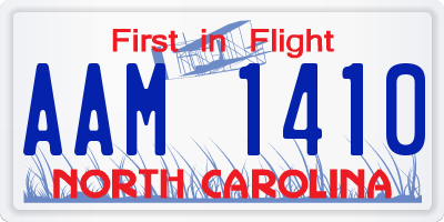 NC license plate AAM1410