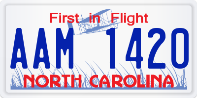 NC license plate AAM1420