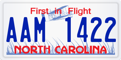 NC license plate AAM1422