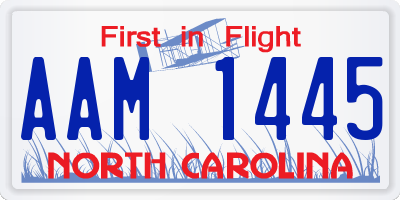 NC license plate AAM1445