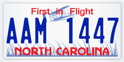 NC license plate AAM1447