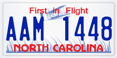 NC license plate AAM1448