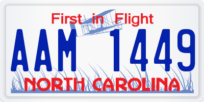 NC license plate AAM1449