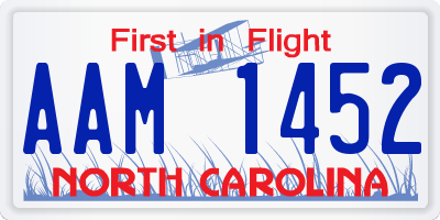 NC license plate AAM1452