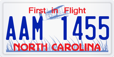 NC license plate AAM1455