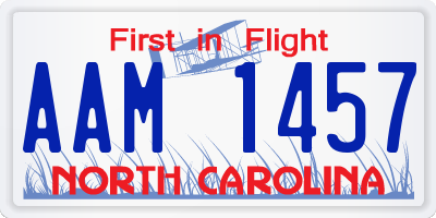NC license plate AAM1457