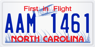 NC license plate AAM1461