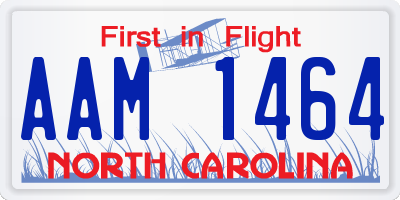 NC license plate AAM1464