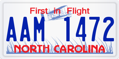 NC license plate AAM1472