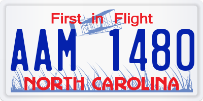 NC license plate AAM1480
