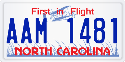 NC license plate AAM1481