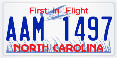 NC license plate AAM1497