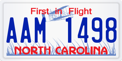 NC license plate AAM1498