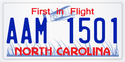 NC license plate AAM1501