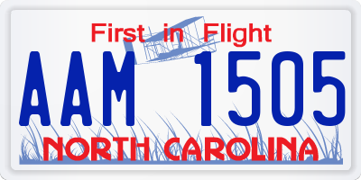 NC license plate AAM1505