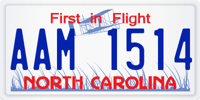 NC license plate AAM1514