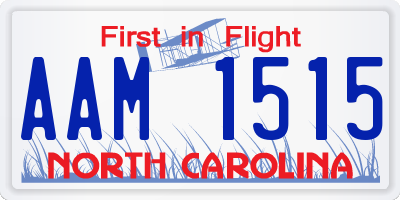 NC license plate AAM1515
