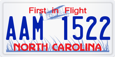 NC license plate AAM1522