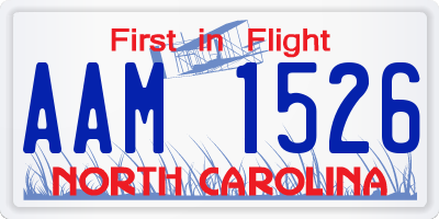 NC license plate AAM1526