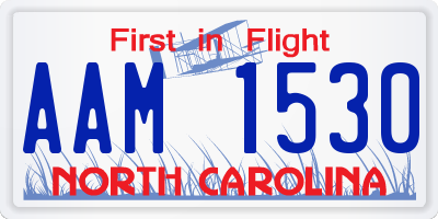 NC license plate AAM1530