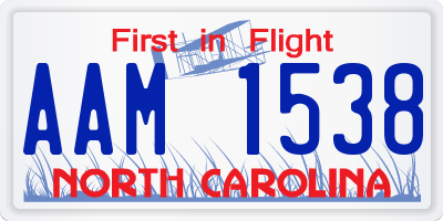 NC license plate AAM1538